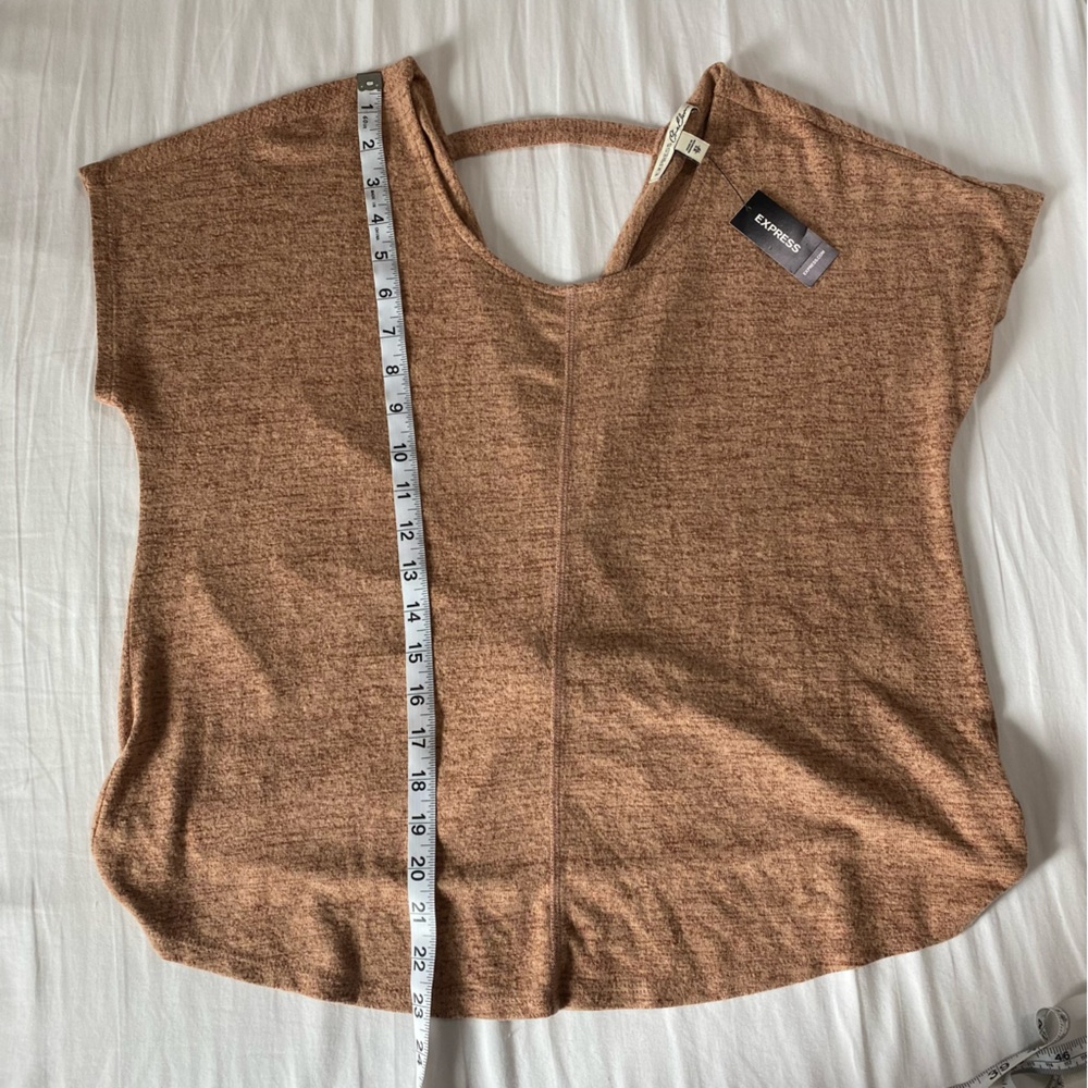 Express One Eleven Orange Open Back Top - Picture 3 of 8